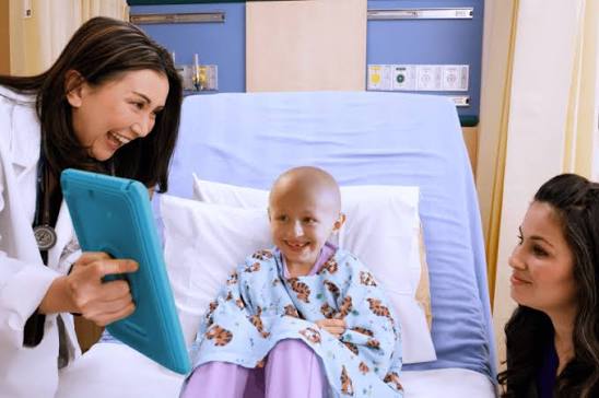 Child receiving healthcare support